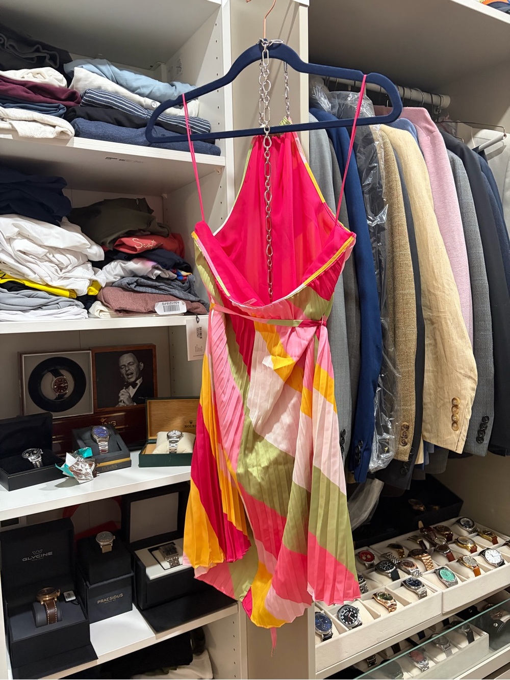 Ramy Brook Fuchsia and Yellow Colorblock Dress - Picture 3 of 4